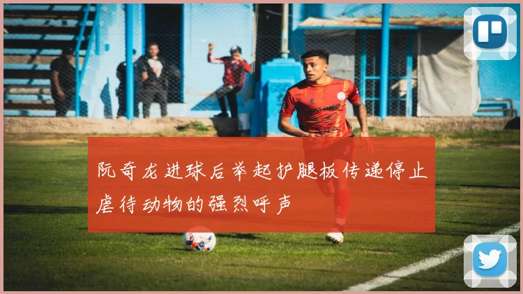 阮奇龙进球后举起护腿板传递停止虐待动物的强烈呼声
